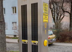 Transport in Munich in Germany, Booth for ordering a taxi in Munich